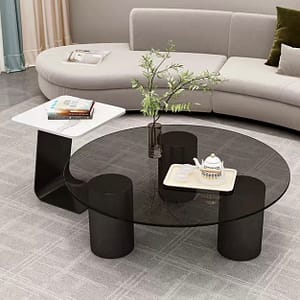 Vee glass coffee table