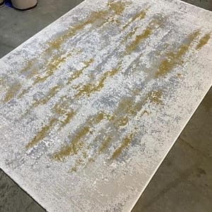 Shimmering Metallic Abstract Rug