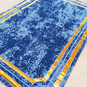 Modern Geometric Rug with Gold Accents
