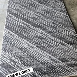 Modern Abstract Rug in Grey and Light Grey