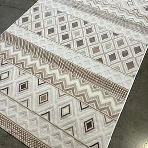 Textured Tribal Rug in Neutral Tones