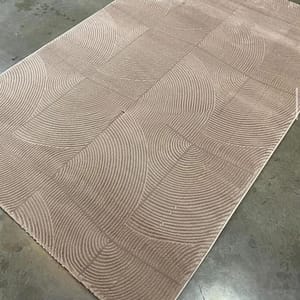 Textured Arc Rug in Neutral Beige