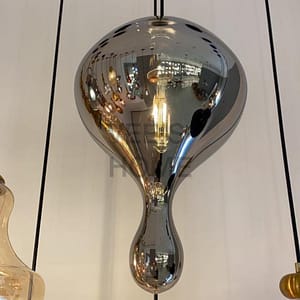 Gourd smoke gray glass chandelier