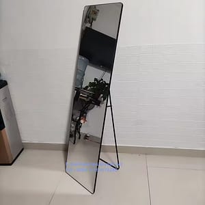 Light Thin Rim Aluminum Metal Frame Full Length Free Stand Mirror