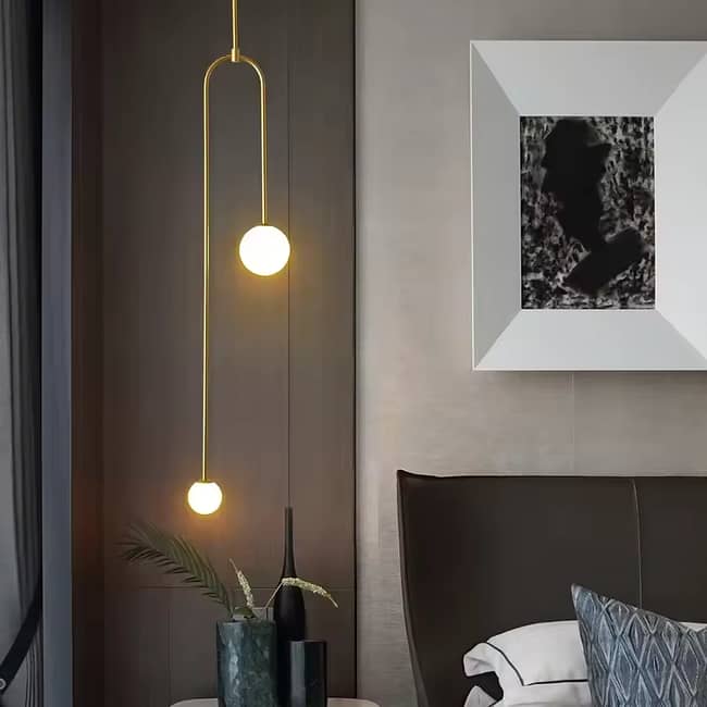 Nordic Brass Glass Ball Pendant Lamp - Image 2