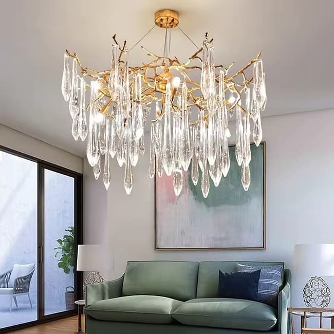 Glass Drop Branch Chandelier - Image 2