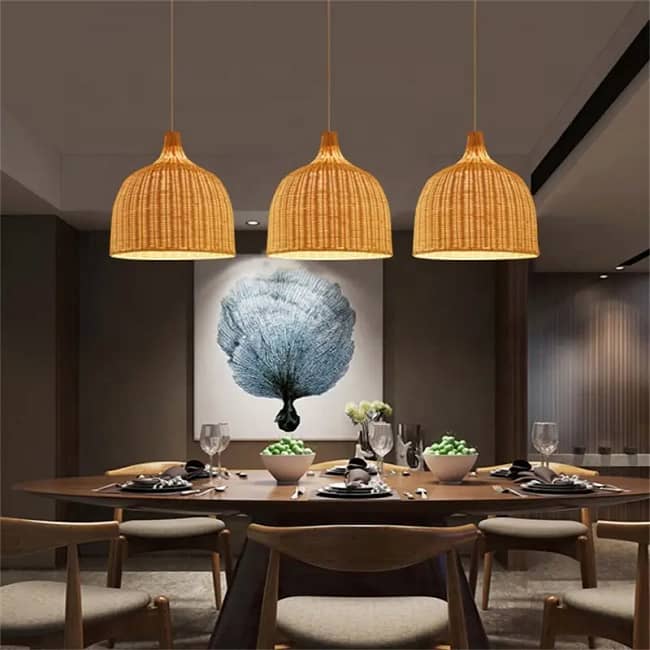 Rattan Basket Chandelier - Image 2