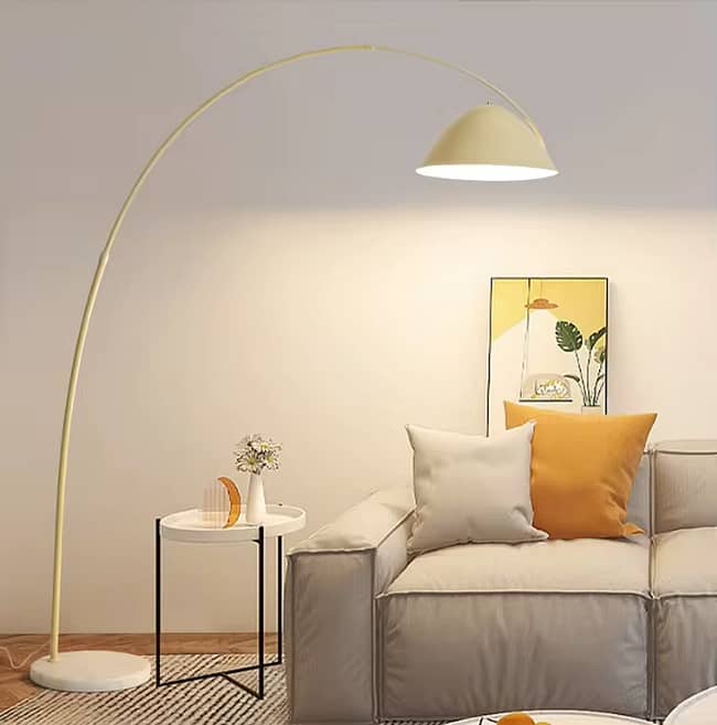 Modern arc floor lamp with metal shade - Image 2