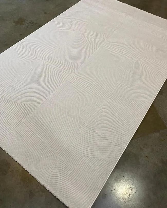 Textured Wave Rug in Cream