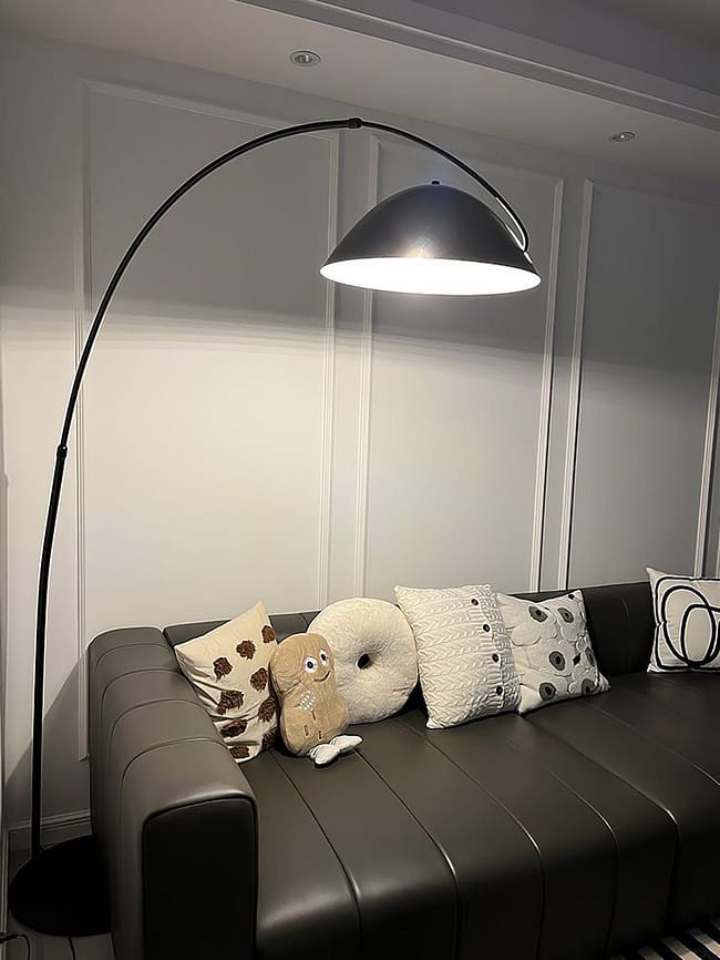 Modern arc floor lamp with metal shade