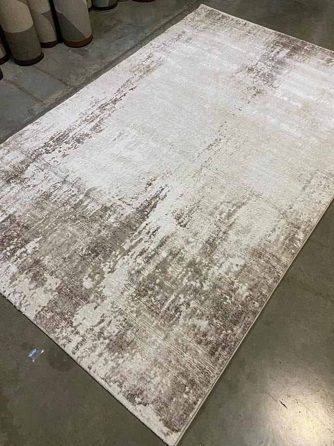 Distressed Abstract Rug in Neutral Tones